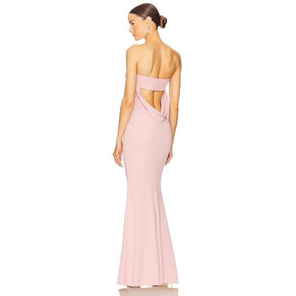 Katie May Mary Kate Gown Maxi Strapless Cutout Draped Formal Party Gala Blush 8 - Picture 3 of 9